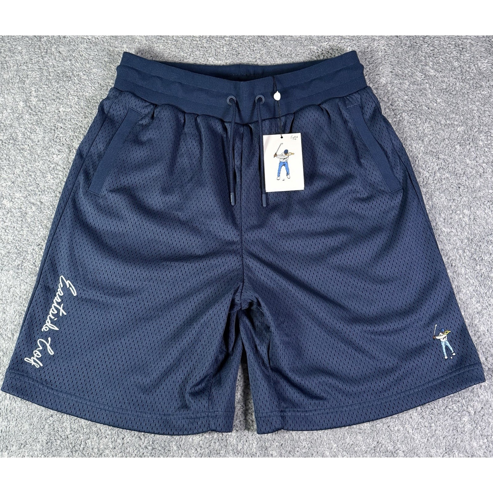 Nwt Eastside Golf Walk-On Shorts Mens Medium Navy Blue Core Mesh Swingman Logo